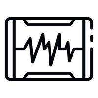 battement de coeur sur l'icône du moniteur, style de contour vecteur