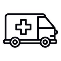 icône d'ambulance d'urgence, style de contour vecteur