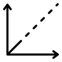 icône d'axes cartésiens, style de contour vecteur