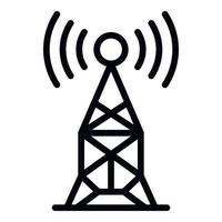 icône d'antenne radio, style de contour vecteur