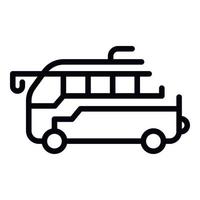 icône de bus touristique, style de contour vecteur