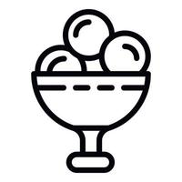 icône de boules de crème glacée, style de contour vecteur
