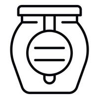 icône de pot de confiture de marmelade, style de contour vecteur