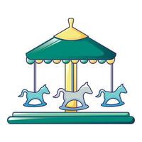 icône de carrousel de cheval, style cartoon vecteur