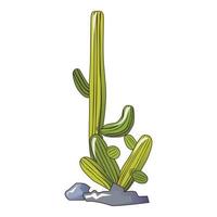 icône de cactus de dessert, style cartoon vecteur