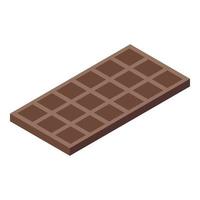 icône de barre de chocolat, style isométrique vecteur