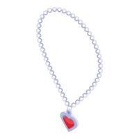 icône de collier coeur rubis, style isométrique vecteur