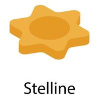 icône de pâtes stellaires, style isométrique vecteur