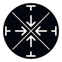 icône de croix circulaire, style simple vecteur