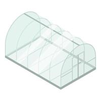 icône de serre en verre, style isométrique vecteur