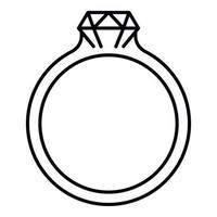 icône de bague émeraude, style de contour vecteur