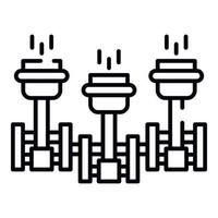icône de piston moteur, style de contour vecteur