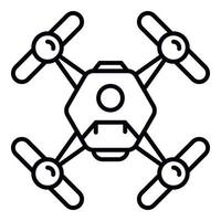 icône quadricoptère, style de contour vecteur
