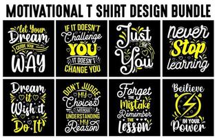 ensemble de conception de t-shirt de lettrage, ensemble de conception de t-shirt de motivation, ensemble de conception de t-shirt de typographie vecteur