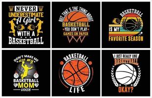 conception de t shirt de vecteur de typographie de basket-ball