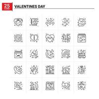 25 saint valentin icon set vector background