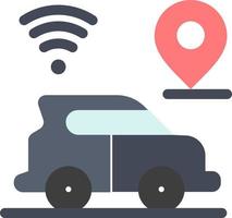 modèle de bannière d'icône de vecteur d'icône de couleur plate de technologie de carte de localisation de voiture