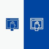 accéder au contenu internet gratuit ligne ouverte et glyphe icône solide bannière bleue ligne et glyphe icône solide bannière bleue vecteur
