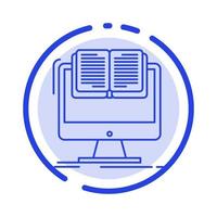 document fichier ordinateur cv livre bleu pointillé ligne icône vecteur