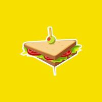 pain sandwich club triangle avec tomtao, vecteur d'illustration de salade