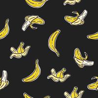 banane dessin à la main modèle sans couture vecteur