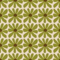 modèle sans couture de fleurs groovy rétro imprimables contemporaines esthétiques. hippie décoratif naïf années 60, arrière-plan boho vintage de style années 70 dans un style minimaliste pour tissu, papier peint ou emballage vecteur