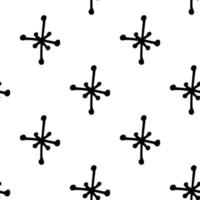 motif vectoriel continu doodle flocons de neige un blanc