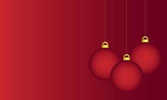 boules de Noël sur fond rouge, vecteur. vecteur