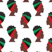 modèle sans couture de profil de femme africaine avec bandeau aux couleurs nationales tourné dans un chemin différent vecteur