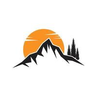 vecteur de conception dicône logo montagne