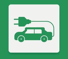 logo d'instructions de recharge d'énergie de véhicule électrique vecteur
