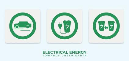 logo d'instructions de recharge d'énergie électrique vecteur