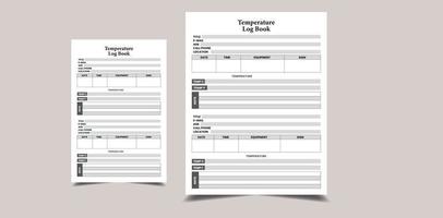 carnet de température intérieur kdp. équipement médical et intérieur de suivi de la température corporelle du patient vecteur