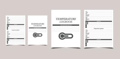 carnet de température intérieur kdp. équipement médical et intérieur de suivi de la température corporelle du patient vecteur