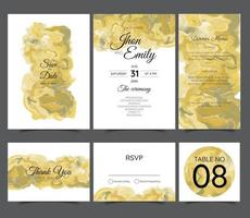 élégant ensemble d'invitations de mariage en marbre vecteur