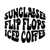 café glacé cite la typographie en noir et blanc pour l'impression vecteur