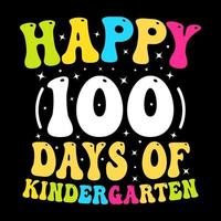 Conception de t-shirt de 100 jours, t-shirts de cent jours, première année, t-shirt décoratif vecteur