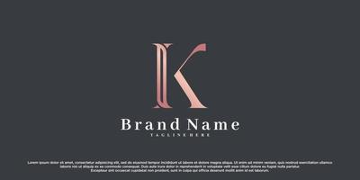 création initiale du logo k avec concept créatif vecteur premium