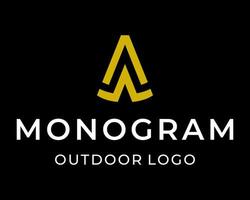 lettre une création de logo extérieur monogramme. vecteur