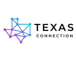 carte du texas et création de logo de données de connexion. vecteur