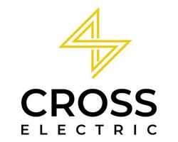 création de logo croisé et électrique. vecteur