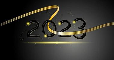 nouvel an 2023 fond de couleur dégradé doré pour vecteur de conception de médias sociaux