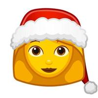 femme adulte noël grande taille de visage emoji jaune vecteur