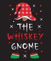 le modèle de conception de t-shirt de gnome de whisky vecteur