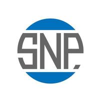 création de logo de lettre snp sur fond blanc. concept de logo de cercle d'initiales créatives snp. conception de lettre snp. vecteur