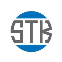 création de logo de lettre stk sur fond blanc. concept de logo de cercle d'initiales créatives stk. conception de lettre stk. vecteur