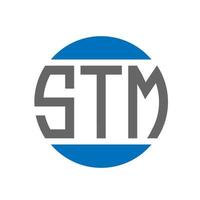 création de logo de lettre stm sur fond blanc. concept de logo de cercle d'initiales créatives stm. conception de lettre stm. vecteur