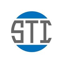 création de logo de lettre sti sur fond blanc. concept de logo de cercle d'initiales créatives sti. conception de lettre sti. vecteur
