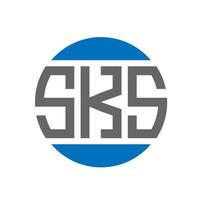 création de logo de lettre sks sur fond blanc. concept de logo de cercle d'initiales créatives sks. conception de lettre sks. vecteur