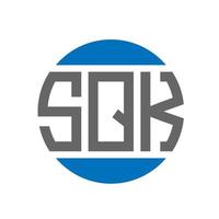 création de logo de lettre sqk sur fond blanc. concept de logo de cercle d'initiales créatives sqk. conception de lettre sqk. vecteur